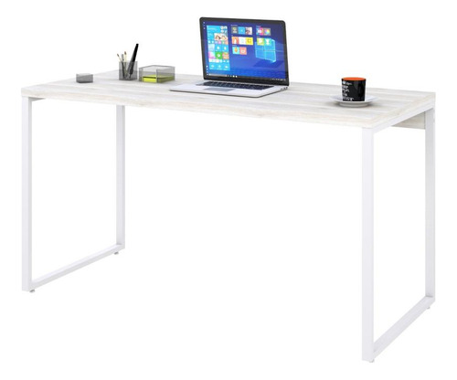 Mesa Kuadra Office 135x60x75cm Estrutura Branca Cor Snow / Est.branca