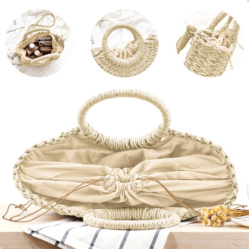 Kit Bolsa Palha Feminina+viseira Moda Verão E Oculos De Sol