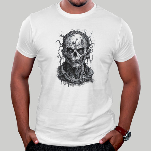 Camiseta Estampada Calavera Vikingo Exclusiva