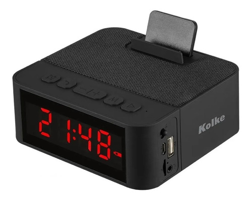 Radio Reloj Despertador Kolke Kvr-403 Con Batería Usb Fm