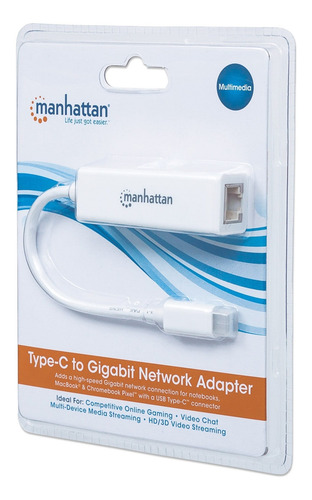 Tarjeta De Red Manhattan 507585 Usb-c A Rj45 Gigabit Usb 3.1