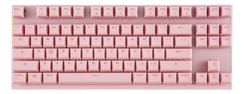 Teclado gamer sem fio Motospeed GK82 QWERTY Outemu Red inglês US cor rosa com luz 6 cores