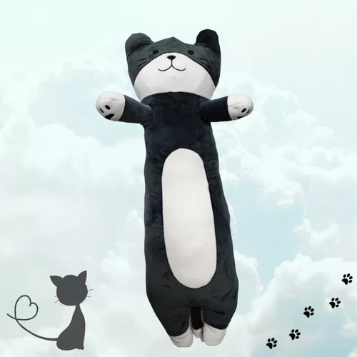 Cojín Gatito Peluche Felpa Gato Kawaii Abrazable 70cm Almoha