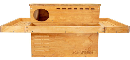 Caja Nido De Búho Granero Con Plataforma De 3 Caras