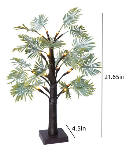 Luces Led De Árbol W Night Light Con Forma De Hoja De Palmer