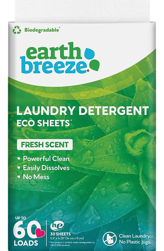 Earth Breeze Detergente Para Ropa Hojas - Aroma Fresco - Sin
