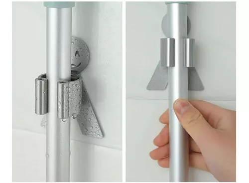 Soporte Para Pared Con Adhesivo Para Escoba Secador Pala