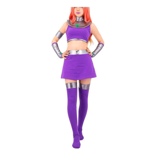 Disfraz Anime Starfire Cosplay Mujer Carnaval De Halloween