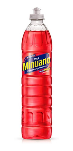 Detergente Minuano Lava Louças Maçã 500ml - Embalagem Com 24