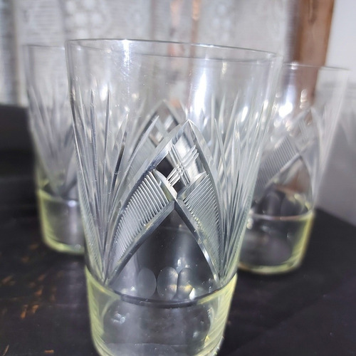 Imagem 3 de 9 de Copo Cristal 3 Unidades Suco 280ml Lapidado Antigo +1 Brinde