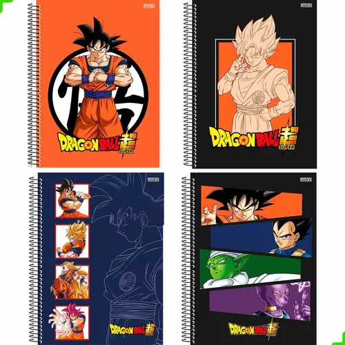 Caderno Naruto/Dragon Ball Brochurão 80 Fls C/4 Kit Completo - São
