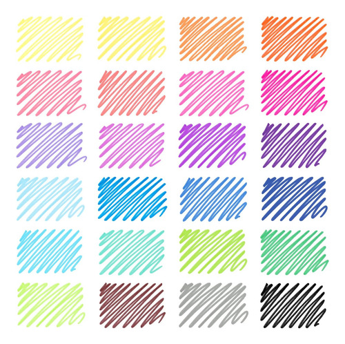 Juego De 24 Bolígrafos De Punta De Fieltro, Colores Brillant