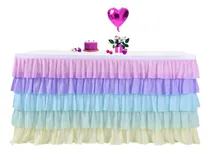 Comprar Falda Tul Tutú Ondulado De Mesa Para Fiesta Boda 77x183cm