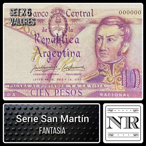 Argentina - 1 A 100 Pesos - Billetes San Martin - Fantasia