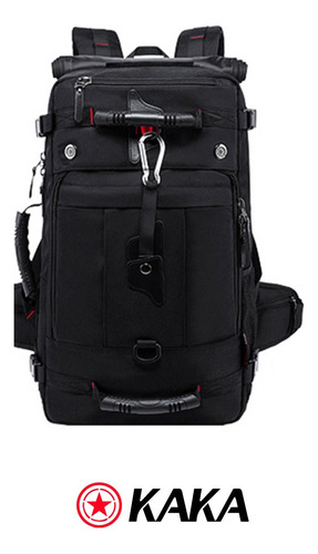 Mochila urbana Kaka 2070 color negro diseño lisa 40L