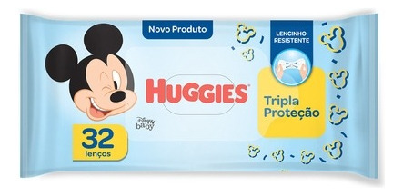 Lenços Umedecidos Huggies Tripla Proteção C/32 Toalhinhas