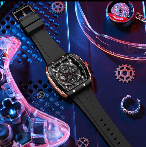 Reloj Para Hombre Marca Curren Pulso Silicona Funcional