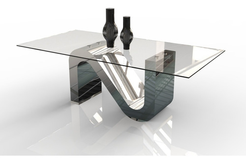 Mesa Comedor S Vidrio Pegado Uv Laqueada Linea Premium