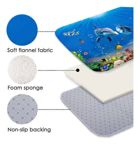 Carpeta De Baño De Memoria De Dolfín Azul Azul De Dolfín De