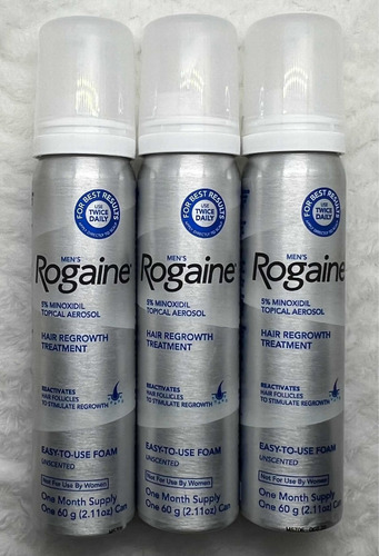 Imagen 3 de 10 de Minoxidil Espuma Caída Del Cabello Calvicie Alopecia Barba