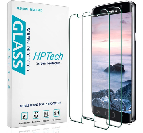 Protector De Pantalla Para Galaxy S7 Hptech Templado 2-pack