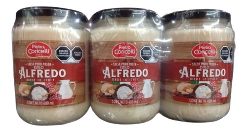 Salsa Alfredo Prieto Coricelli 3 Pz 400 Ml C/u 