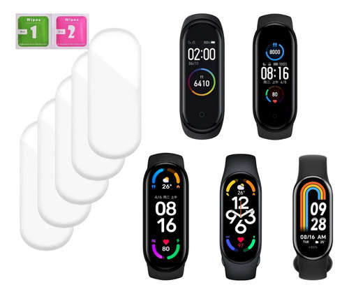 Micas De Hidrogel Para Xiaomi Mi Band 3,4,5,6,7,8,etc/ 5 Und