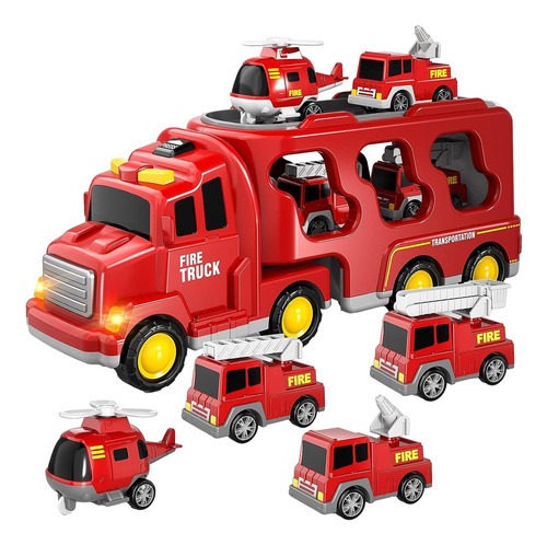 Juguete De Coche De Camión De Bomberos Con Luces Y Sonidos,
