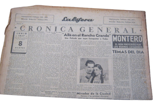Periodico La Esfera Martes 8 De Junio De 1937 Original