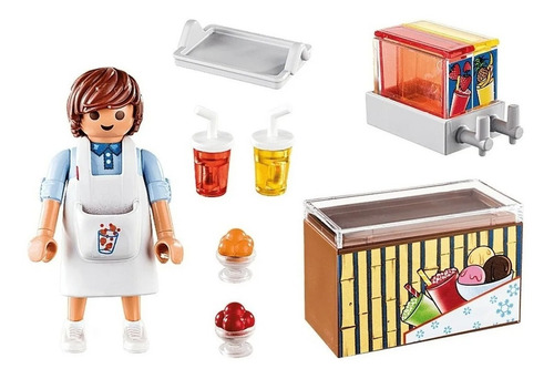 Imagen 3 de 7 de Playmobil Heladero Con Barra De Jugos Special Plus 70251 Edu