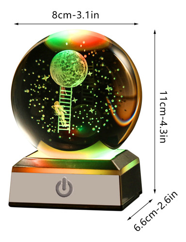 C Night Light, Bola De Cristal De Tamanho Grande, 7 Cores, C