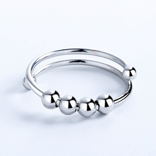 Anillo Con Cuentas Redondo Spinner Anillo Anti-ansiedad