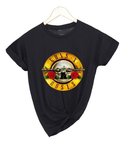 Guns And Roses Rock Band Camiseta Mujer Impresión De Gran Ta