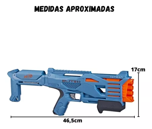 Lançador Dardos Nerf Elite Tetrad Qs-4 Hasbro F5026 Garantia