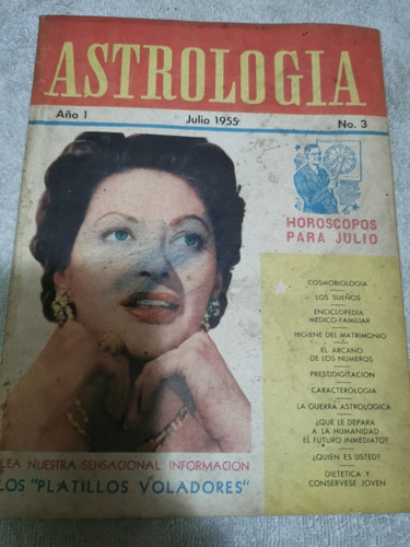 Revista Astrología Julio 1955 Número 3 Platillos Voladores