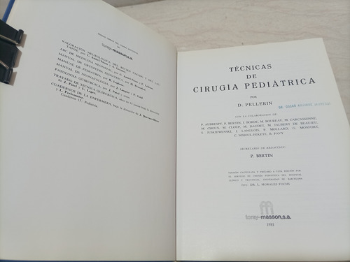 Técnicas De Cirugía Pediátrica. Toray Masson