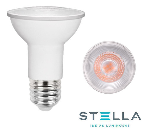 Kit 5 Lâmpada Led Par20 Eco 5,5w Stella 3000k Branco Quente