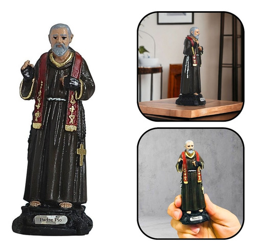 Imagem Padre Pio Resina 12 Cm