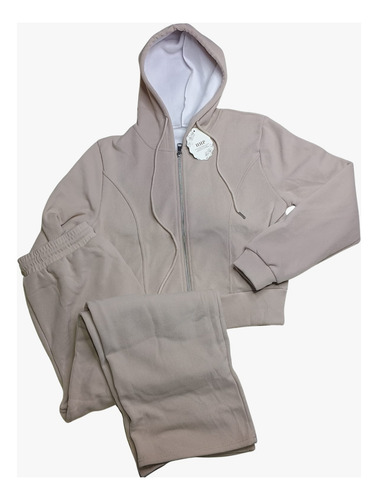 Conjunto De Micropana Acanalada - Temporada Otoño/invierno Marrón Claro Lisa Xl