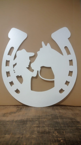 Decoracion Herradura/niña Madera Mdf 6mm Sin Pintar 60cm