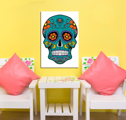 Cuadro 60x90cm Calavera Skull Mexican Art Craneo