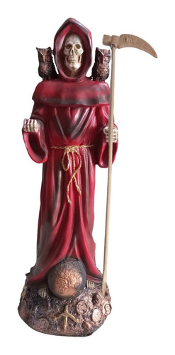 Santa Muerte Roja Proteccion Contra Daños Ritualizada 54 Cm 