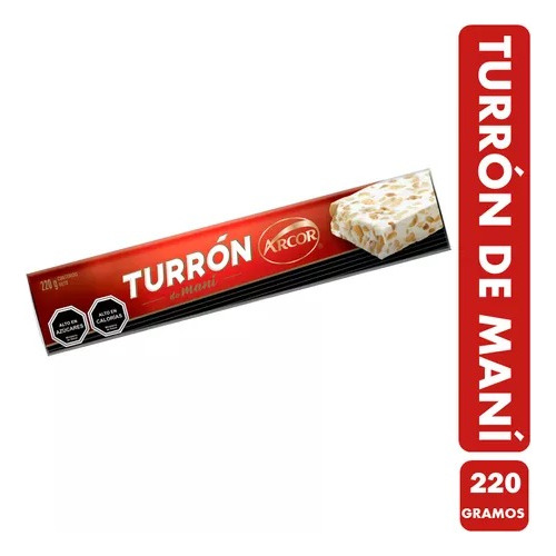 Dulce Turrón De Maní, Marca Arcor - Barra De Turrón De 220gr