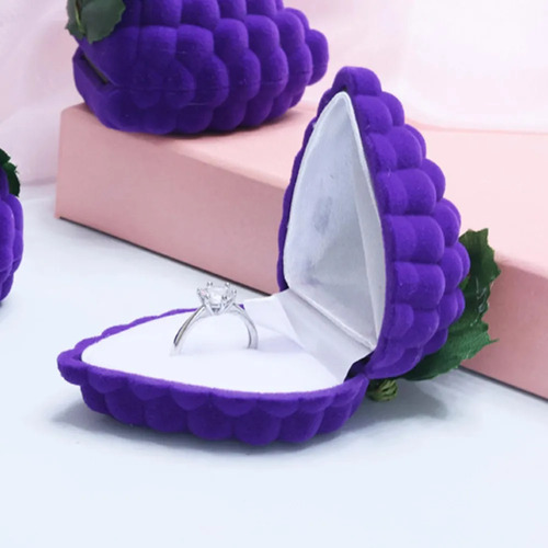 Caja De Almacenamiento De Joyas Con Forma De Anillo Rosa