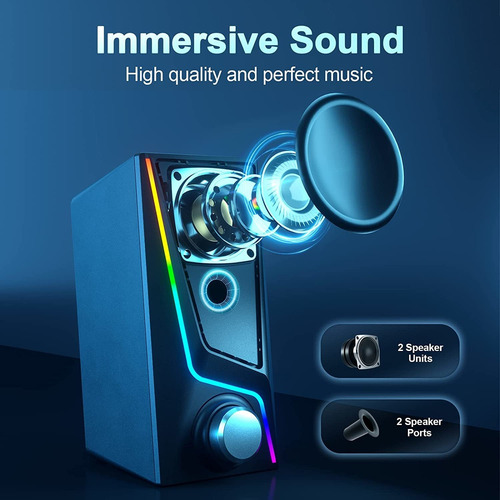 Altavoces Para Computadora, Altavoces Rgb Para Pc Con 6 Modo