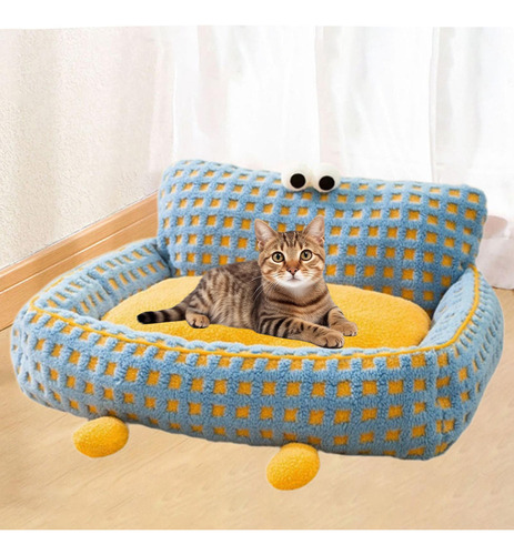 Zl Pet Sofá Sofá Cama Gato Desenho Animado Azul Pequeno