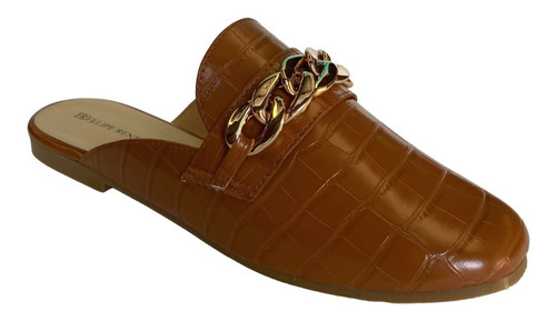 Imagen 2 de 9 de Zapato Flat Dama Felipe Rentería Mule Con Cadena
