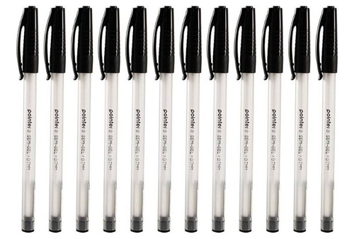 Boligrafos Pointer Semigel Ultra Suave Caja 12unidades Negro