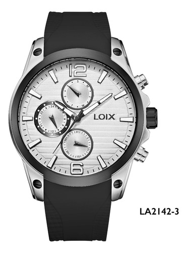 Reloj Hombre Loix® La2142-3 Negro Con Plateado
