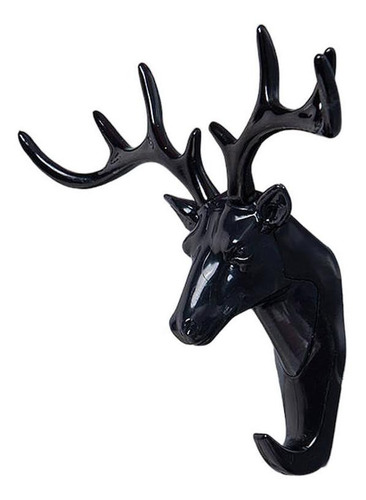 Imagen 4 de 10 de 2 Porta Llaves Negro Venado Perchero Colgar Ganchos Adhesivo